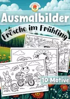 Vorschau - Mal- und Bastelvorlagen - Ausmalbilder - Frösche im Frühling - Deckblatt