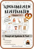 Vorschau - Fördermaterial/Inklusion - Rezeptkarten BK Schokobrezeln herstellen Winterbasar - Deckblatt