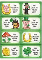 Vorschau - Mal- und Bastelvorlagen - Neujahrswünsche: Grußkarten Neujahr / Silvester - Seite 1