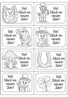 Vorschau - Mal- und Bastelvorlagen - Neujahrswünsche: Grußkarten Neujahr / Silvester - Seite 2