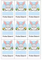 Vorschau - Mal- und Bastelvorlagen - Osterferien Grußkarten für kleine Geschenke (Ostergruß / Feriengruß) - Seite 1