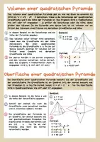 Vorschau - Arbeitsblätter - Quadratische Pyramide - Eigenschaften, Volumen und Oberfläche - Seite 3