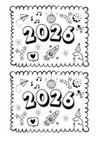 Vorschau - Mal- und Bastelvorlagen - 2026 - kurzer Einstieg in das neue Jahr - Seite 1