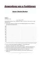 Vorschau - Arbeitsblätter - e-Funktionen - Anwendungsaufgaben - Deckblatt