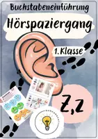 Vorschau - Spiele - Buchstabeneinführung Z - Buchstabe Z - Hörspaziergang Z mit Differenzierung - Deckblatt