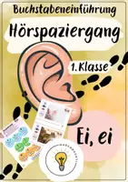 Vorschau - Arbeitsblätter - Buchstabeneinführung Ei - Laut Ei - Hörspaziergang Ei mit Differenzierung - Deckblatt