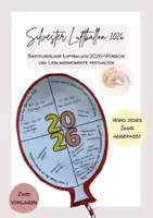 Vorschau - Mal- und Bastelvorlagen - Silvester/ Neujahr: Bastelvorlage Luftballon 2026 - Deckblatt