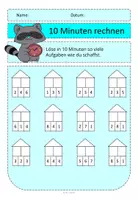 Vorschau - Arbeitsblätter - 10 Minuten rechnen MalPlusHäuser ZR100 - Seite 1