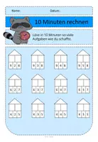 Vorschau - Arbeitsblätter - 10 Minuten rechnen MalPlusHäuser ZR100 - Seite 3