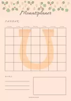 Vorschau - Lehrwerke/Schulbücher - 🍀Monatsplaner | Monat Januar | Hufeisen Motiv | Planen und organisieren - Deckblatt