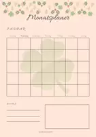 Vorschau - Arbeitsblätter - 🍀Monatsplaner | Monat Januar | Kleeblatt Motiv | planen und organisieren - Deckblatt