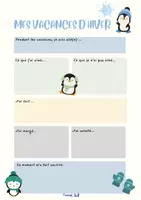 Vorschau - Arbeitsblätter - Mes vacances d'hiver - Reflexion nach den Ferien - Deckblatt