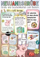 Vorschau - Arbeitsblätter - Grußkärtchen / Grußkarten / Geschenke 💌 - Schule, Ferien und Feiertage - Seite 1