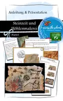 Vorschau - Mal- und Bastelvorlagen - Steinzeit Kunst & Höhlenmalerei: Anleitung & Präsentation - Deckblatt