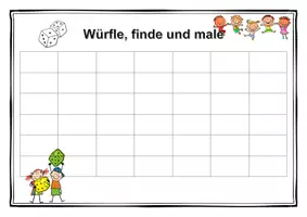 Vorschau - Arbeitsblätter - Würfelspiel - Würfle, suche und male - Seite 3