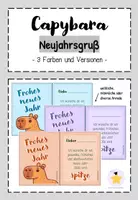 Vorschau - Anderer Materialtyp - Capybara-Klasse: Gruß zum neuen Jahr (Kärtchen) - Deckblatt