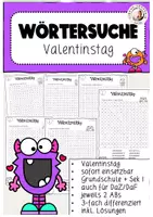 Vorschau - Spiele - Materialpaket Wörtersuche Deutsch Sek I DaZ - Seite 1