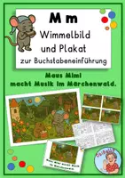 Vorschau - Poster - Buchstabe M m: Wimmelbild zur Buchstabeneinführung - Deckblatt