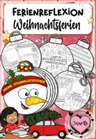 Vorschau - Arbeitsblätter - Weihnachtsferien: Ferienreflexion / Schreibanlass / Bastelvorlage - Deckblatt
