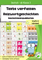 Vorschau - Stationenlernen - Texte verfassen – Reizwortgeschichten - Geschichtenimpulse & kreatives Schreibtraining ab Klasse 3 - Deckblatt
