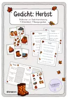 Vorschau - Arbeitsblätter - Gedicht: Herbst - Herbstgedicht Gedichterarbeitung (Gedichte in der Grundschule) - Deckblatt