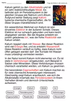 Vorschau - Arbeitsblätter - Alkalimetalle – Kalium | Lückentext | Chemie | Periodensystem - Seite 2