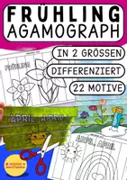 Vorschau - Mal- und Bastelvorlagen - 🎨 Agamograph basteln – Frühlingsbilder | Wechselbild/Zick-zack Bilder Kunst Grundschule - Deckblatt