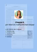 Vorschau - Arbeitsblätter - pH-Werte im menschlichen Körper - Deckblatt