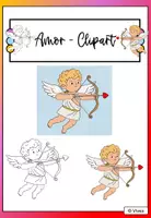 Vorschau - Mal- und Bastelvorlagen - Amor (Cupid) Clipart - Deckblatt