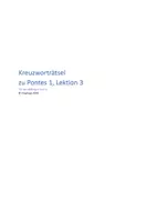 Vorschau - Spiele - Kreuzworträtsel zu Pontes 1 Lektion 3 (Vokabeln) - Deckblatt