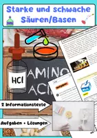 Vorschau - Arbeitsblätter - Starke und schwache Säuren Basen - Deckblatt