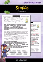 Vorschau - Arbeitsblätter - Stoffe | Lückentext | Chemie | Stoffeigenschaften | Grundlagen - Deckblatt