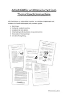 Vorschau - Arbeitsblätter - Arbeitsblätter und Klassenarbeit Bohrmaschinenführerschein - Deckblatt