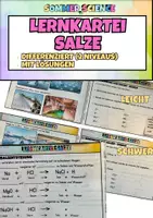 Vorschau - Stundenentwürfe - Salze Lernkartei Chemie – Differenziert (2 Niveaus) mit Lösungen Sekundarstufe - Deckblatt