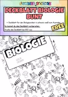 Vorschau - Mal- und Bastelvorlagen - Deckblatt Biologie zum Ausmalen – kreatives Deckblatt für den Biologieunterricht - Deckblatt