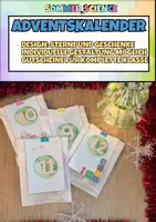 Vorschau - Mal- und Bastelvorlagen - Adventskalender Sterne Schule – ganze Klasse individuelle Gutscheine für Schüler - Deckblatt