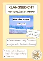 Vorschau - Arbeitsblätter - Klanggedicht "Winterklänge im Januar" mit Klängen - Deckblatt