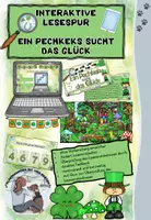 Vorschau - Stationenlernen - Interaktive Lesespur – Ein Pechkeks sucht das Glück | Leseförderung mit Rätseln| Grundschule | Klasse 3-5 - Deckblatt