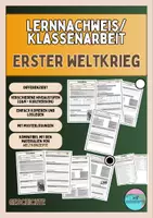 Vorschau - Klassenarbeiten - Erster Weltkrieg - Lernnachweis - Klassenarbeit - Deckblatt