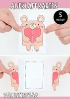 Vorschau - Mal- und Bastelvorlagen - Basteln Valentinstag Aufklappkarte - Deckblatt