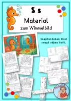 Vorschau - Arbeitsblätter - Buchstabe S s: Material zum Wimmelbild - Deckblatt