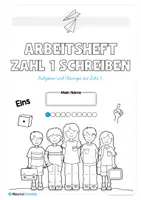 Vorschau - Arbeitsblätter - Zahl 1 schreiben lernen (20 Übungsblätter) - Seite 1
