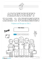 Vorschau - Arbeitsblätter - Zahl 2 schreiben lernen (20 Übungsblätter) - Seite 1