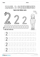 Vorschau - Arbeitsblätter - Zahl 2 schreiben lernen (20 Übungsblätter) - Seite 3