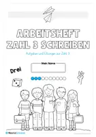 Vorschau - Arbeitsblätter - Zahl 3 schreiben lernen (20 Übungsblätter) - Seite 1