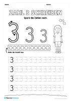 Vorschau - Arbeitsblätter - Zahl 3 schreiben lernen (20 Übungsblätter) - Seite 3