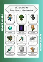 Vista previa - Hojas de trabajo - Creative Writing - choose 4 pictures - Block World - Portada