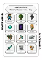 Vista previa - Hojas de trabajo - Creative Writing - choose 4 pictures - Block World - página 2