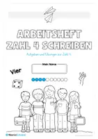 Vorschau - Arbeitsblätter - Zahl 4 schreiben lernen (20 Übungsblätter) - Seite 1