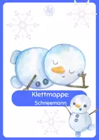 Vorschau - Arbeitsblätter - Schneemann Zwillinge Klettmappe - Deckblatt